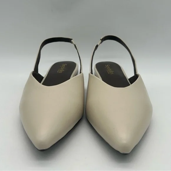 Seychelles Good Girl Ivory Leather Slingback Flats Pointed Toe Size 10 NWB - Picture 6 of 13